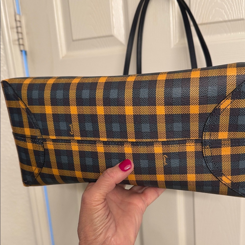 Coach Checkered Reservable Tote Bag - Yellow and Black - Picture 6 of 10